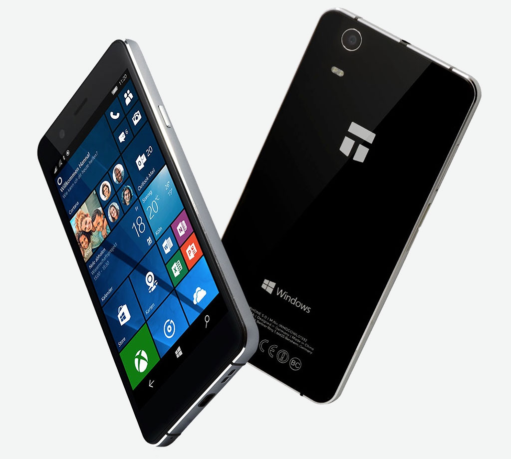 TrekStor Winphone 5.0: Windows 10 (mobile) Smartphone mit 5 Zoll, Microsoft Continuum und Glas/Aluminium