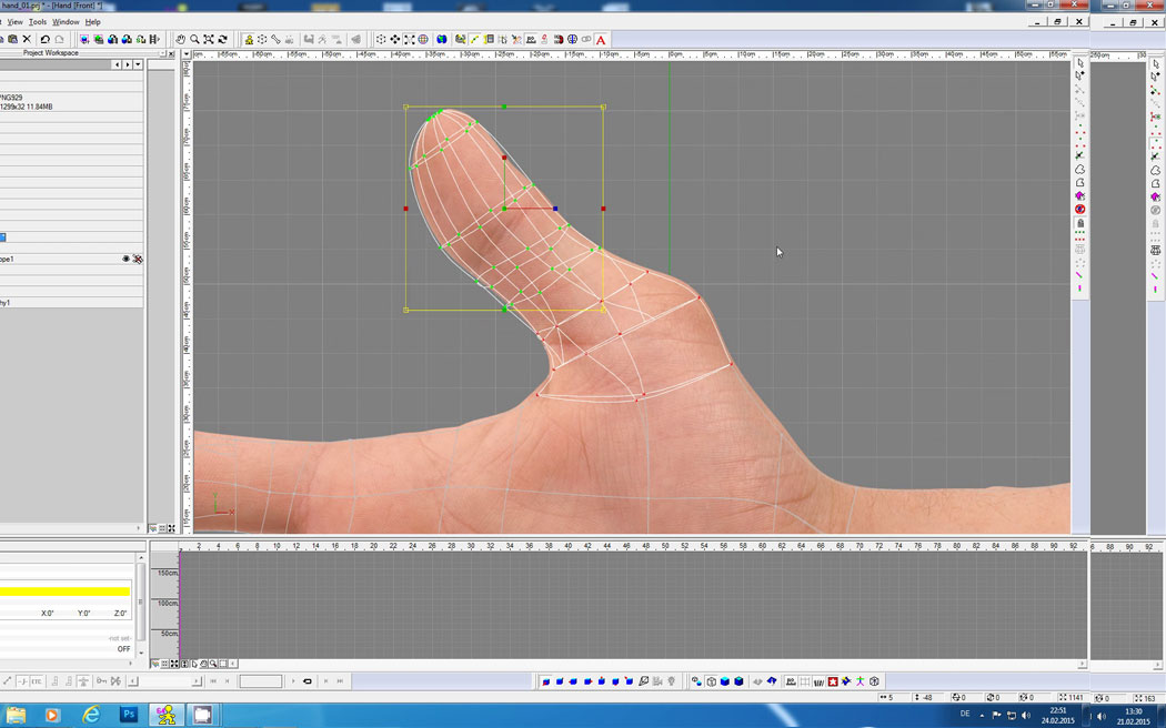 Video-Tutorial: Wie man eine Hand in Animation:Master modeliert.