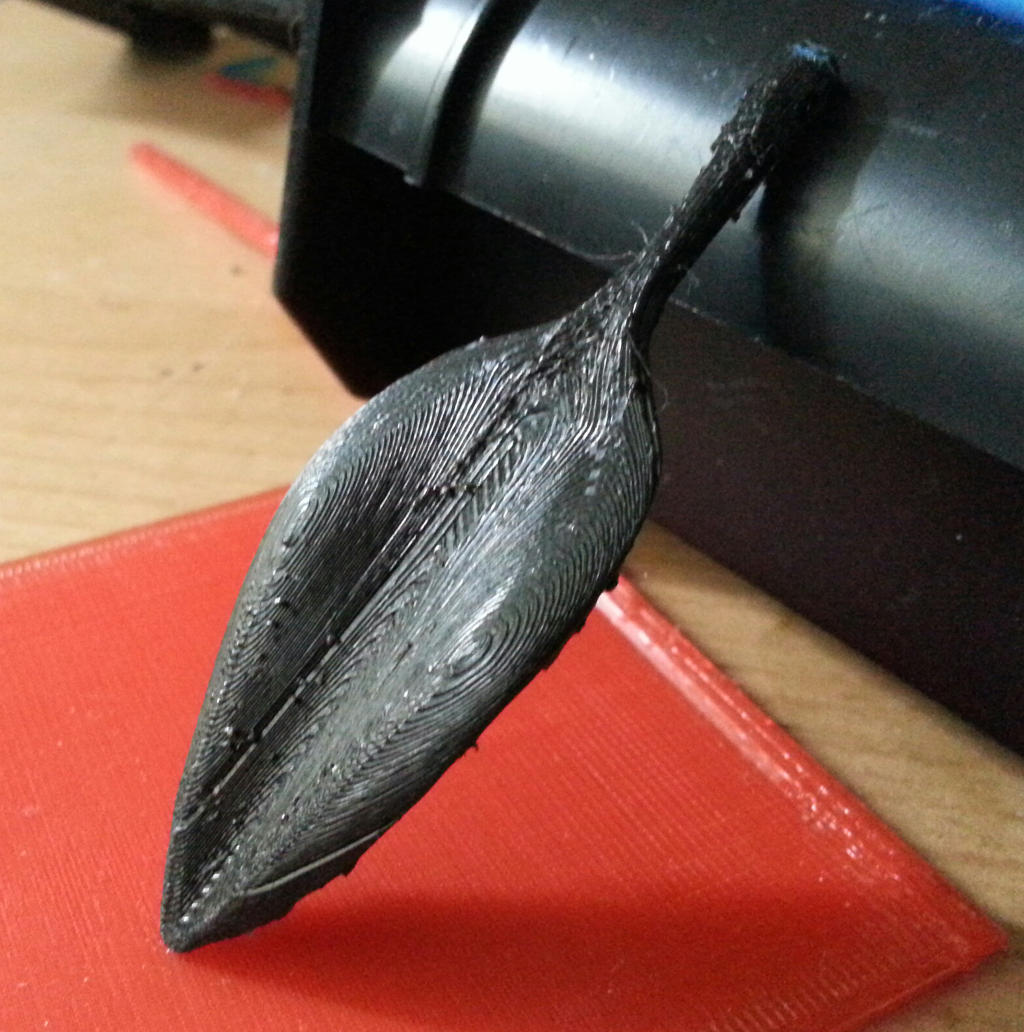 3d print close up at 100 Micron with small problem.