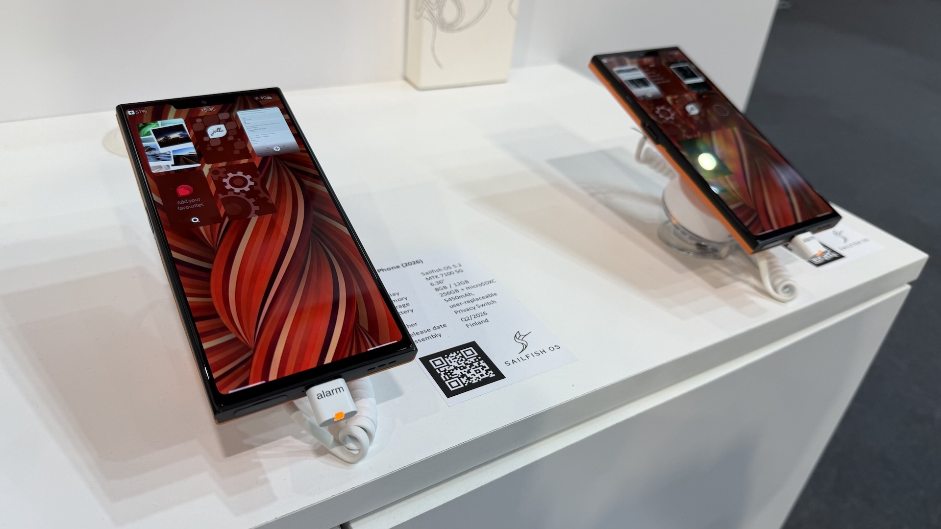 Das JollaPhone mit Sailfish OS auf dem MWC Barcelona 2026.
